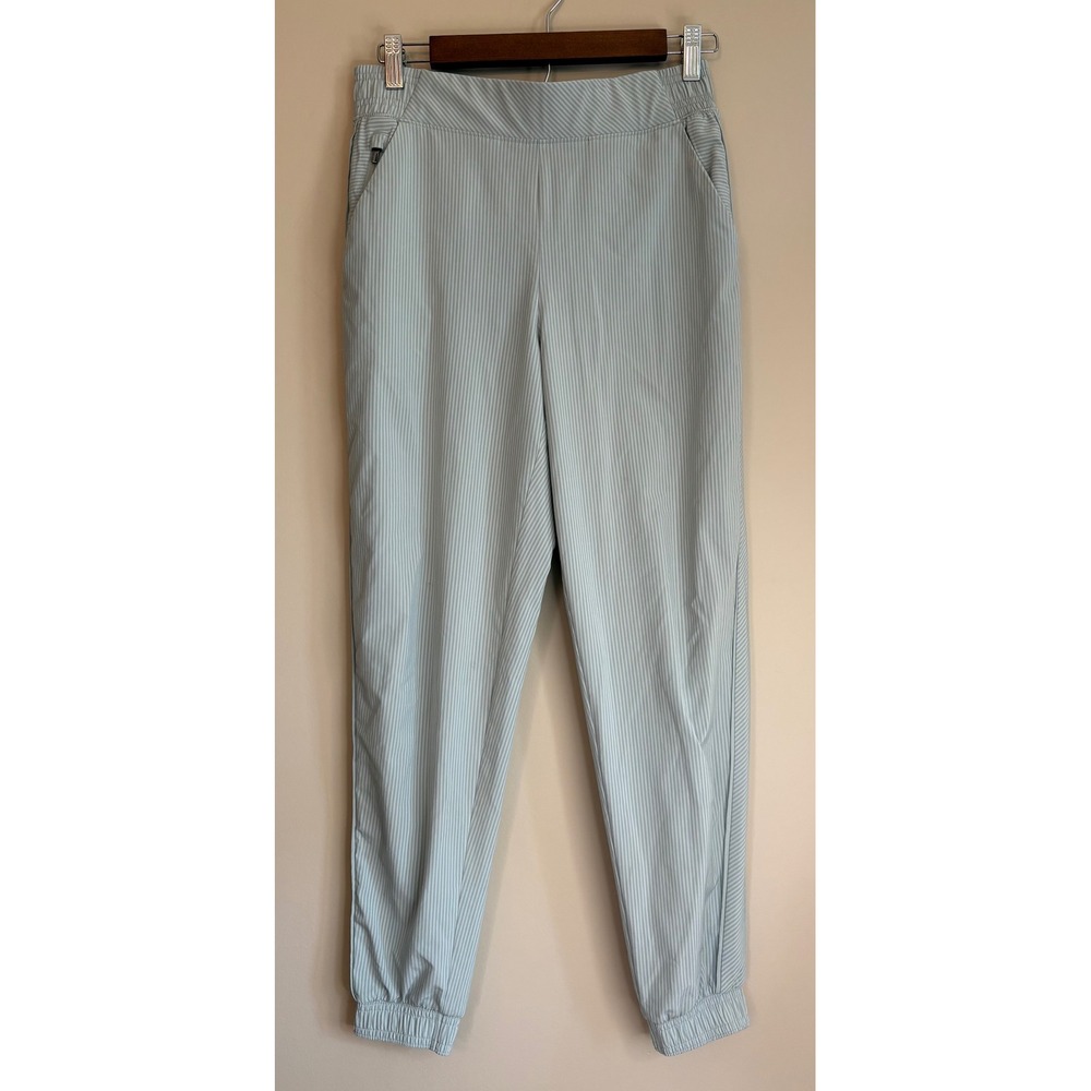 Athleta Trekkie North Joggers Sage Green Pinstripe Hiking Pants Womens‎ 6